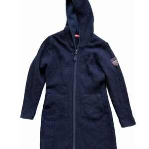 Almgwand wool hooded long jacket